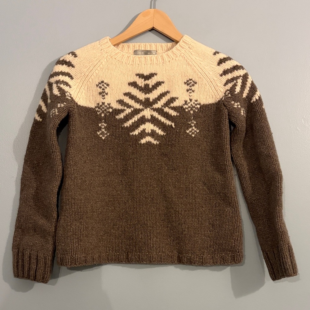 Cozy Knit Women's Sweater in Brown and Cream